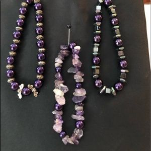 THREE HANDMADE ONE OF A KIND BRACELETS SIZE 7.5